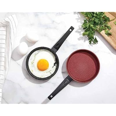 Deconox Fireproof Nonstick Granite Coating Casting Round Mini Pan, Round Egg and Sauce Pan, Mini Non-Place Coating Granite Coating Casting Sauce and Egg Pan (14cm)