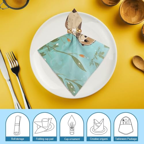 Servilletas de Tela Divertidas con Diseño de Nutria 4 Piezas miniatura 7
