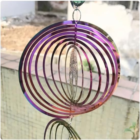 4-pack 3D 23.7 Inches Height RGB Rotating Wind Chimes Tree of Life Wind Spinner Bell for Home Decor Aesthetic Garden Hanging Decoration Outdoor Windchimes Set