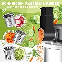 KESSER® Küchenmaschine 3in1 mit Fleischwolf & Mixer, 1500W Knetmaschine 5,5L Rührschüssel + Spritzschutz, 6 Geschwindigkeiten, Knethaken, Schneebesen, Rührhaken & Raspeln, Backen & Kochen, Anthrazit – Ansicht 6