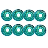 JCXYL EV 83A Inline Skate Wheels, 62MM 64MM 68MM 70MM 72MM 76MM 80MM Roller Skate Replacement Clear Wheel Outdoor and Indoor for Office Chairs, Luggage, Skating 8 Pack,Blue,62MM