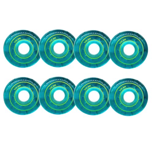 JCXYL EV 83A Inline Skate Wheels, 62MM 64MM 68MM 70MM 72MM 76MM 80MM Roller Skate Replacement Clear Wheel Outdoor and Indoor for Office Chairs, Luggage, Skating 8 Pack,Blue,62MM
