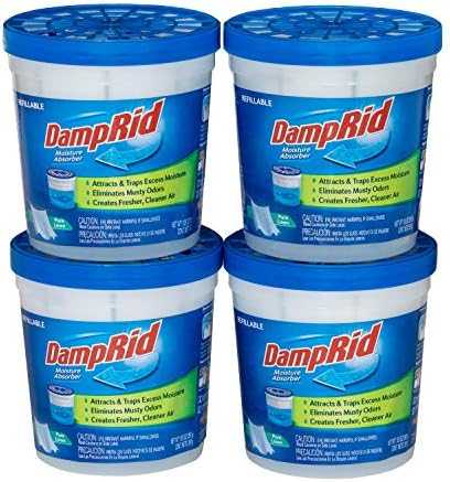 DampRid Pure Linen Refillable Absorber-10.5oz Traps Moisture for Fresher, Cleaner Air, 10.5oz cups - 4 pack, Blue, 4 Count