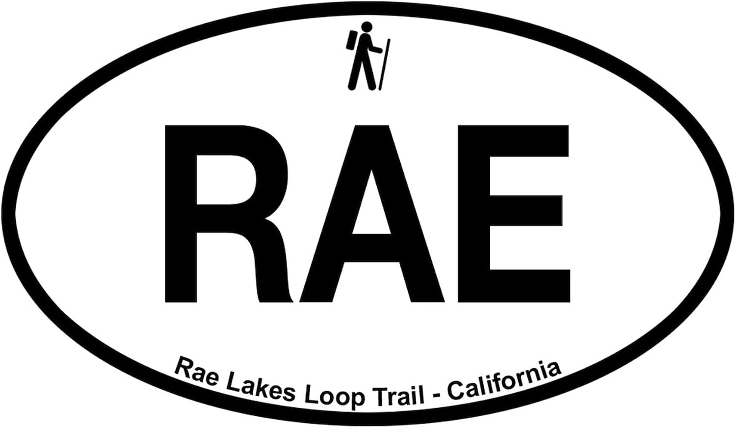 CafePress Rae Lakes Loop Trail Oval Bumper Sticker Car Decal