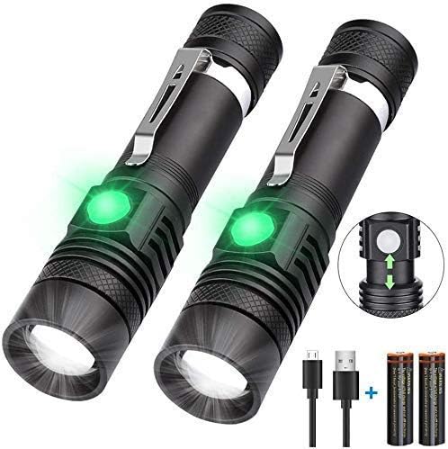 Hoxida Rechargeable Flashlight(Battery Included),1200 Lumen Super Bright LED Flashlight, Cree LED, Water-Resistant,Zoomable,4 Mode Flashlight - Best Camping, Hiking, Emergency Flashlight