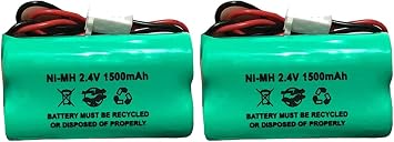 2 Pack 93035262 Battery NI-MH EV 2.4v 1500mAh Ni-MH Battery Pack for Emergency/Exit Light 93035653 93043816 93043817