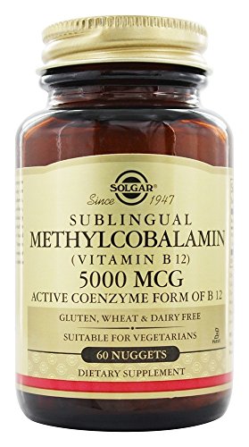 Solgar Methylcobalamin (vitamin B12) 5000 Mcg, 60 Nuggets, 60 Count (Pack of 12)