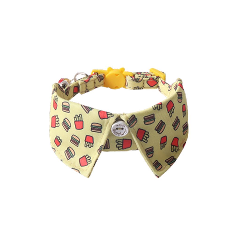 BT Bear Cute Style Small Dog Collar with Bell Adjustable Quick Release Cat Collars for Small Dogs Puppy,Yellow Hamburg - Image 2