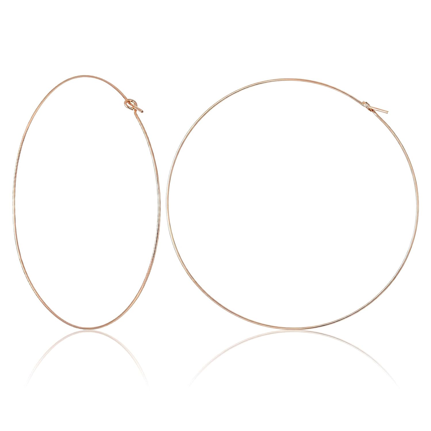 Thin Gold Hoop Earrings for Women, 70mm/2.75in Large Thin Hoop Earrings, Lightweight Big Gold Hoop Earrings for Women Jewelry Gifts