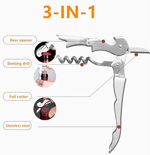Miniatura 6 de Tunyet Juego de 6 abridores de tarros 4 almohadillas de silicona gruesa para abridor de tarros 1 abridor de botellas y 1 abridor de vino de acero