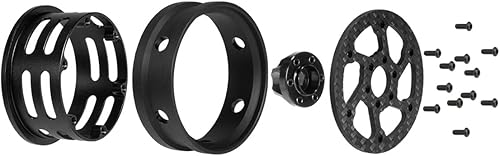 Miniatura 4 de Llantas de fibra de carbono de 1.9 pulgadas para 110 RC Car Crawler Capra SCX10 RR10 TF2 Element Enduro Gmade R1 tramposos 1.9S DIY (4 piezas C)