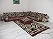 mysticalanatolia Handmade Arabic Majlis L Shape Sofa Set Oriental Floor Seating Cushions Ottoman Traditional Living Room Patio Furniture