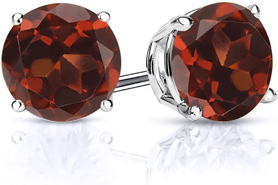 Gem Stone King 2-4 Cttw Round Gemstone Birthstone Stud Earrings For Women Men | 925 Sterling Silver | Round 7MM | Fine Jewelry Gifts for Her Mom Women Wife Men - Image 5