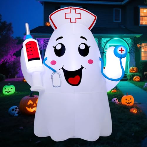 Aufblasbarer Krankenschwester-Geist mit LEDs, 1,5 m
