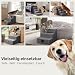 Sytopia Hundetreppe 5 Stufen, 57 cm hoch, bis 40 kg, Haustiertreppe für kleine/mittelgroße Hunde und Katzen, Katzentreppe für hohes Bett und Boxspringbett, 30D Schaumstoff, rutschfest, Grau