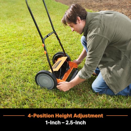 Image of LawnMaster LMRM1401 Push Reel Lawn Mower 14-Inch 5-Blade