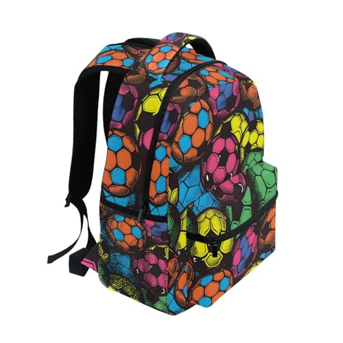Art Soccer Ball Painting Backpack for School Boys Girls Adults Kids Bookbag Laptop Bag 15L2