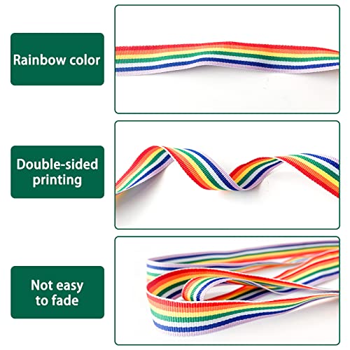 Shonde 10 Meters Rainbow Ribbon, Multicolors Grosgrain Ribbon Double Sided Fabric Ribbon For Arts Crafts Diy, Gift Wrapping, Wedding, Birthday Party Decoration (10M X20Mm) (Rainbow) #TOP2