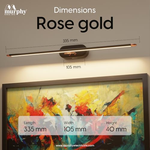 Image of Murphy 6W 3-in-1 Color Chnaging Black Rose Gold Finish LED Mirror Picture Wall Light,Bathroom Vanity Led Mirror Light with 2 Year Warranty (Cool White /Warm White /Natural White)-Pack of 1