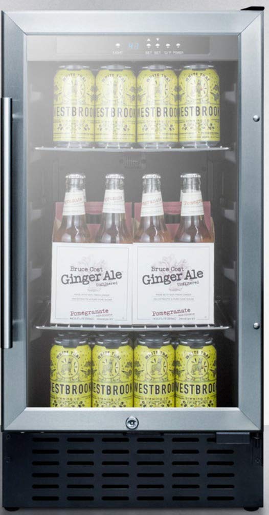 Summit Scr1841bcssada Undercounter Beverage Refrigeration, Glass/Stainless-Steel on Fridge.com - View 3