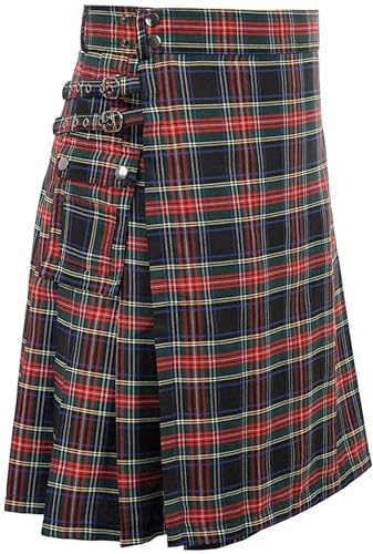 Kilt de algodón premium estilo Highland con patrón tartán tradicional 3