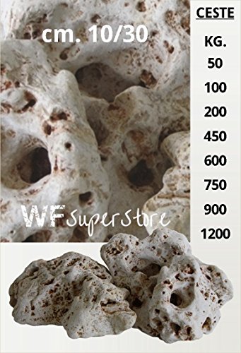 WUEFFE S.R.L. Roccia Anticata per Giardino 10/30 cm. in Mini ceste - roccetta Sassi Giardino (kg. 200)