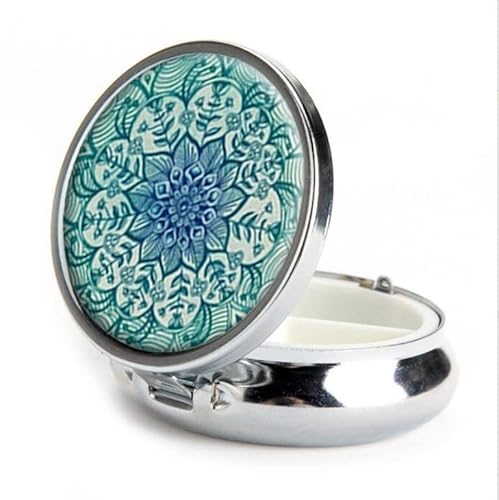 Natural Eco Personalized Design New Silver Round Pill Box Decorative Metal Medicine Vitamin Organizer Unique Gift #TOP1