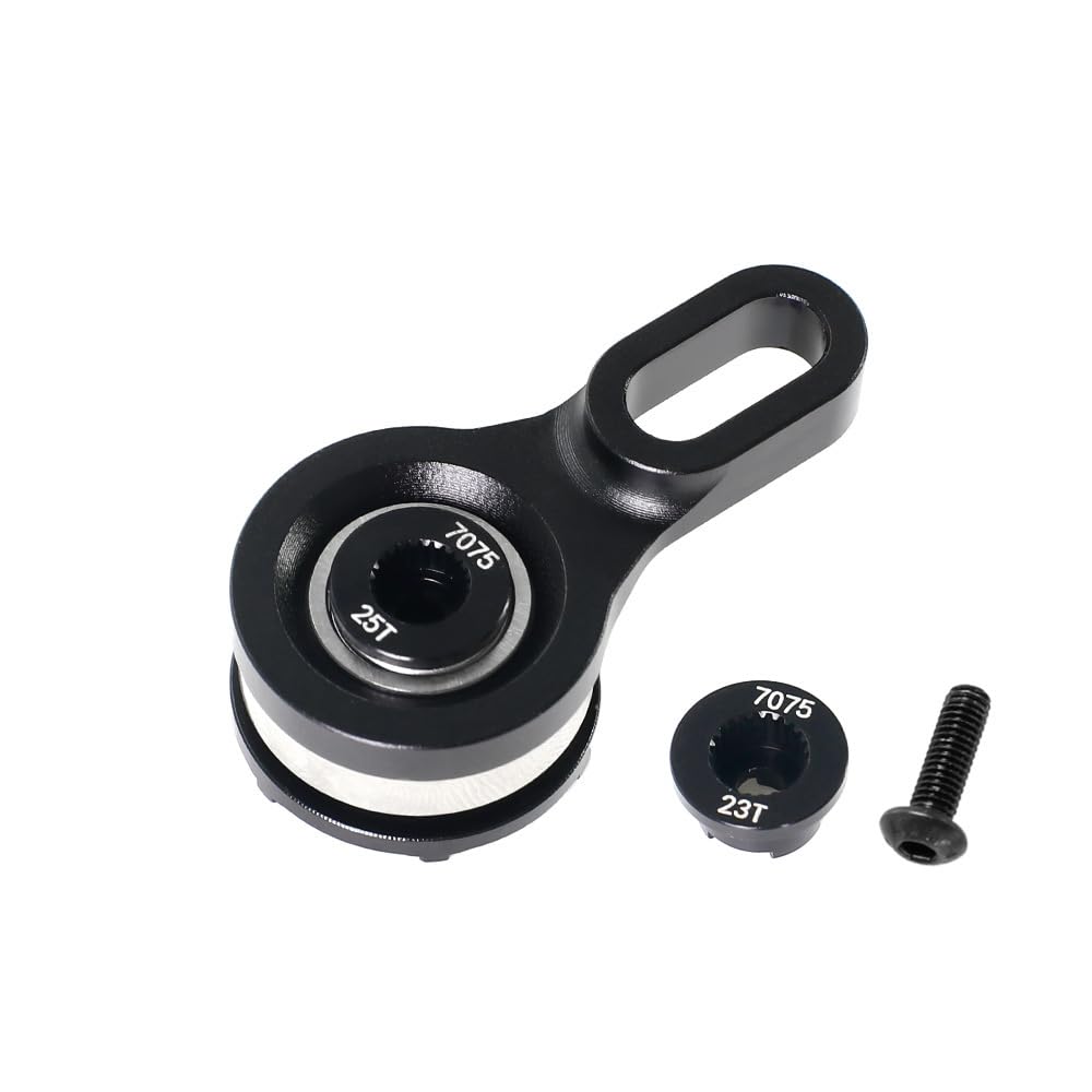 for LOSI 1/4 Promoto-MX Motorcycle 23T 25T Servo Saver Servo Arm Upgrade Parts Accessories(Black)