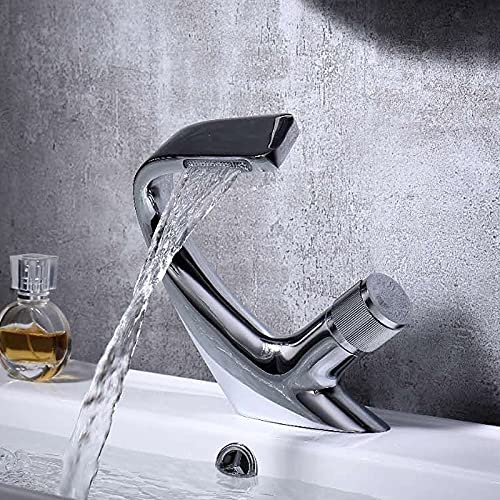 Robinet cascade noir et chrome en laiton noble pour vasque design