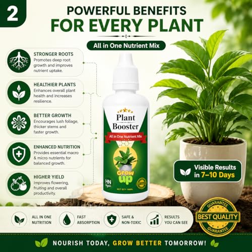 Image of Plant Booster 60 ML Dropper | All In One | All Macro & Micro Nutients | For Fast Growth | Strong Roots | More Flowers (Plant Booster 60ML | Pack of 2)