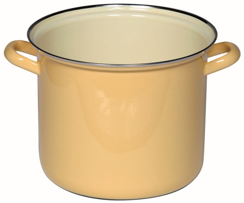 Riess Classic - Household Articles Colour/Pastel Pot with Chrome Rim Diameter 20 cm Yellow