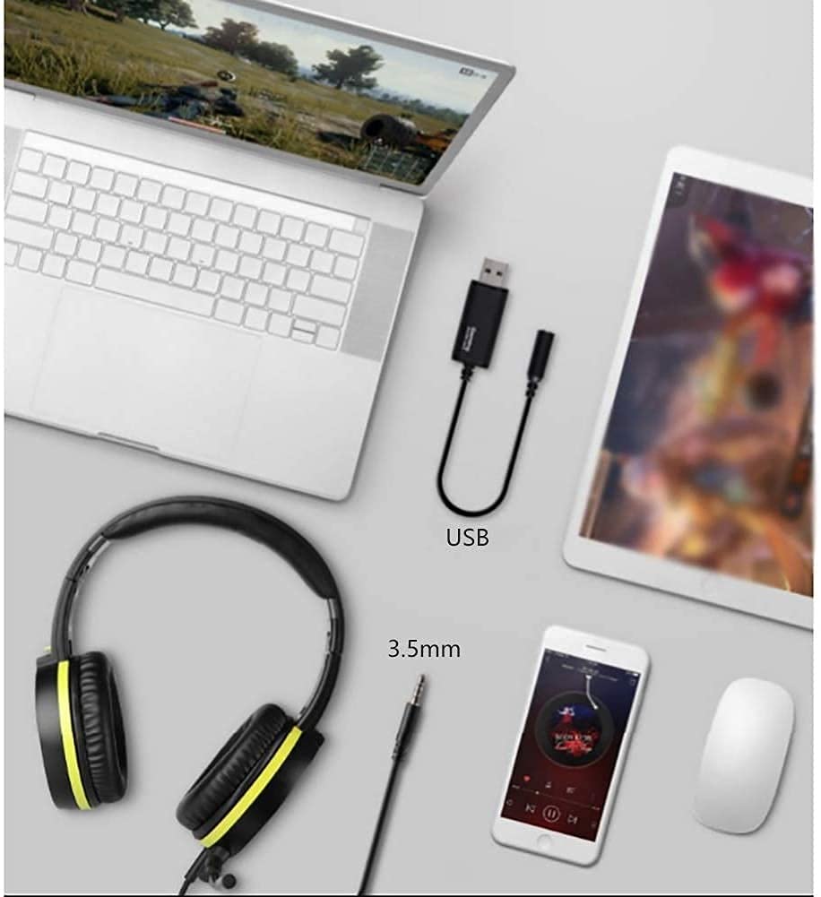 Auricolare da Gioco, 7.1 Auricolare Surround Gaming Auricolare Disaccatabile Microfono a cancellazione del Rumore Pieghevole, Stereo Surround Stereo, Oltre Orecchio e Cuffie Regolabili