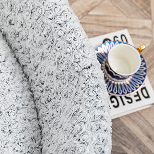 Plush Flower Bean Bag Chairs(No Filler) Grey Storage Beanbag Chair Cover For Adults Living Room Furniture 31X31X20 Inches Soft Washable Plush Fiber Bean Bag Chair Cover Only Without Filling #TOP7