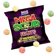 Barnetts Mega Sour Candy Fruits Mix Fizz Assorted 500g Handmade British Hard Sweets Extreme Sour Candy Challenge