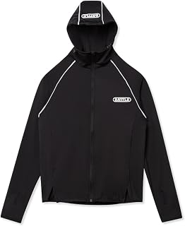 Sports Light Action Track Jacket, Full-Zip Performance Hoodie with High Neck Hood