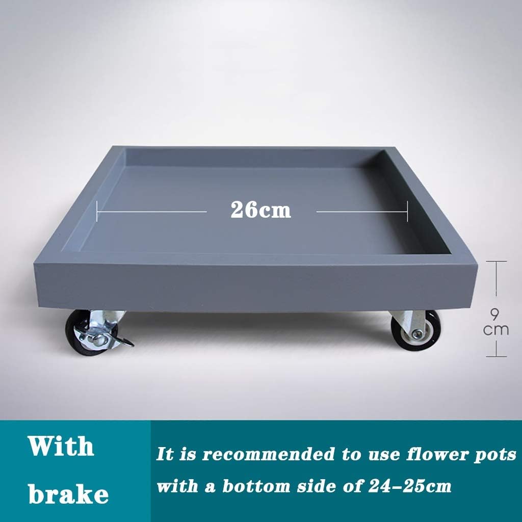 Square Plant Caddy Wheel Plant Pot Tray Removable Planter Trolleyers Rolling Trayer Moving Plant Pot SaucerPlant Caddy Plant Stands Pot/Gray/38Cm,Grey-40Cm