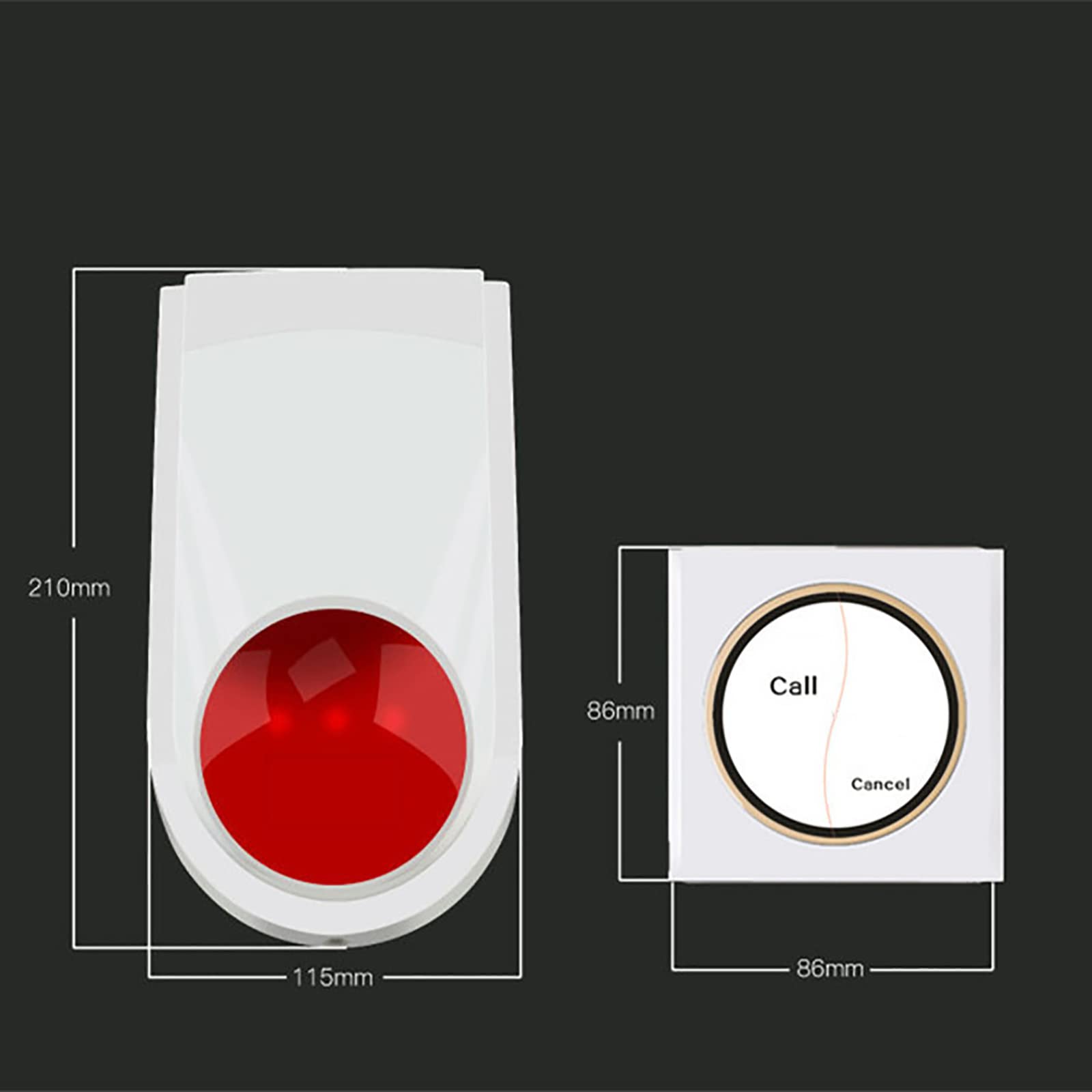 Botón de alarma de pánico de sirena estroboscópica, máxima seguridad para el hogar, hotel, tienda, sistema de alerta SOS fuerte con luz intermitente, ideal para joyerías, alarma de sirena eficaz y