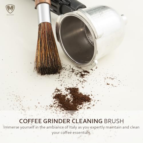 MAGNET Professional Coffee Grinder Cleaning Brush Coffee Brush Handling Accessory Tool Walnut Brush Handle Synthetic Bristle with magnetic snap for Camping Home Kitchen Barista by M MAGNET - Used condition - Image 4