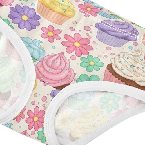 Animal Toddlers Underwear Floral 2t Cotton Panties for Girl Colorful Cupcakes Floral Sweets Briefs Kids Undies4