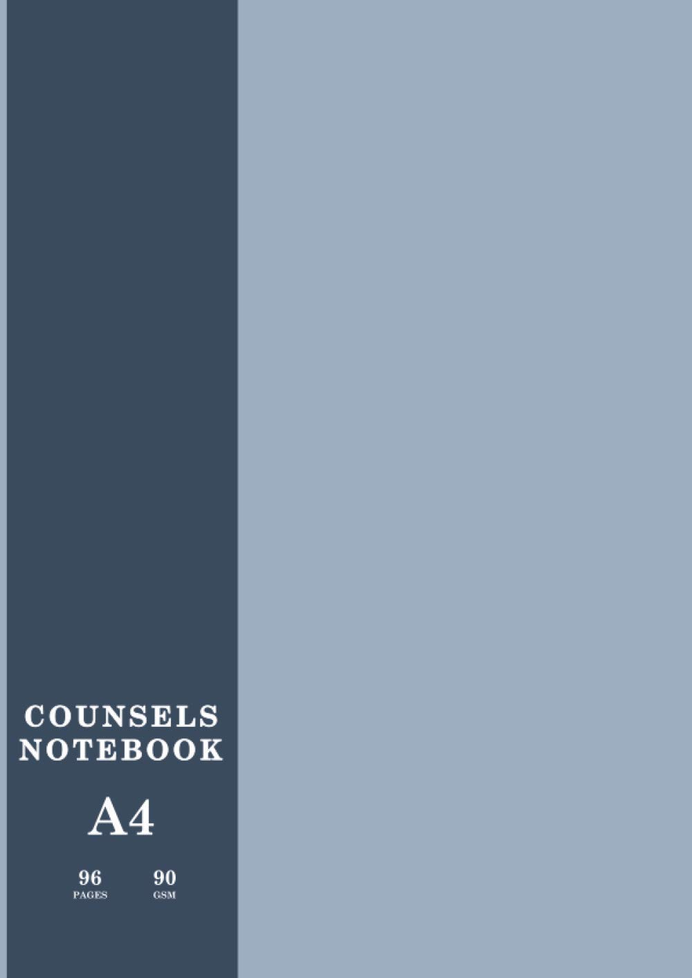 Counsels Notebook: A4 Non-Perforated Line Ruled Counsel Notebooks | Legal Pad | Counsels Notepad | 90gsm Paper 96 Pages | Ideal for School, Office or Home use