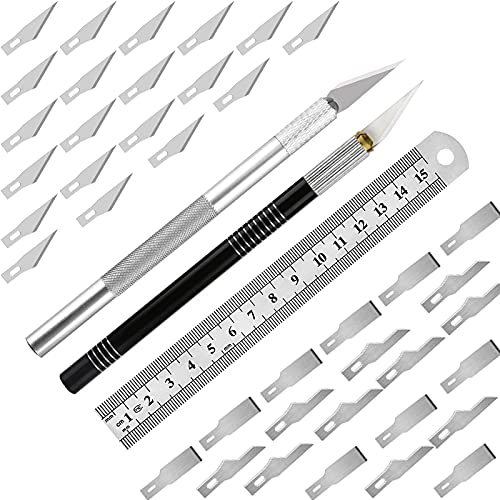 43Pc Exacto Art Knives & Blades Precision Carving Craft Knife Hobby Knife Kit 40 Spare Blades For Art Stencil Scrapbook #TOP28