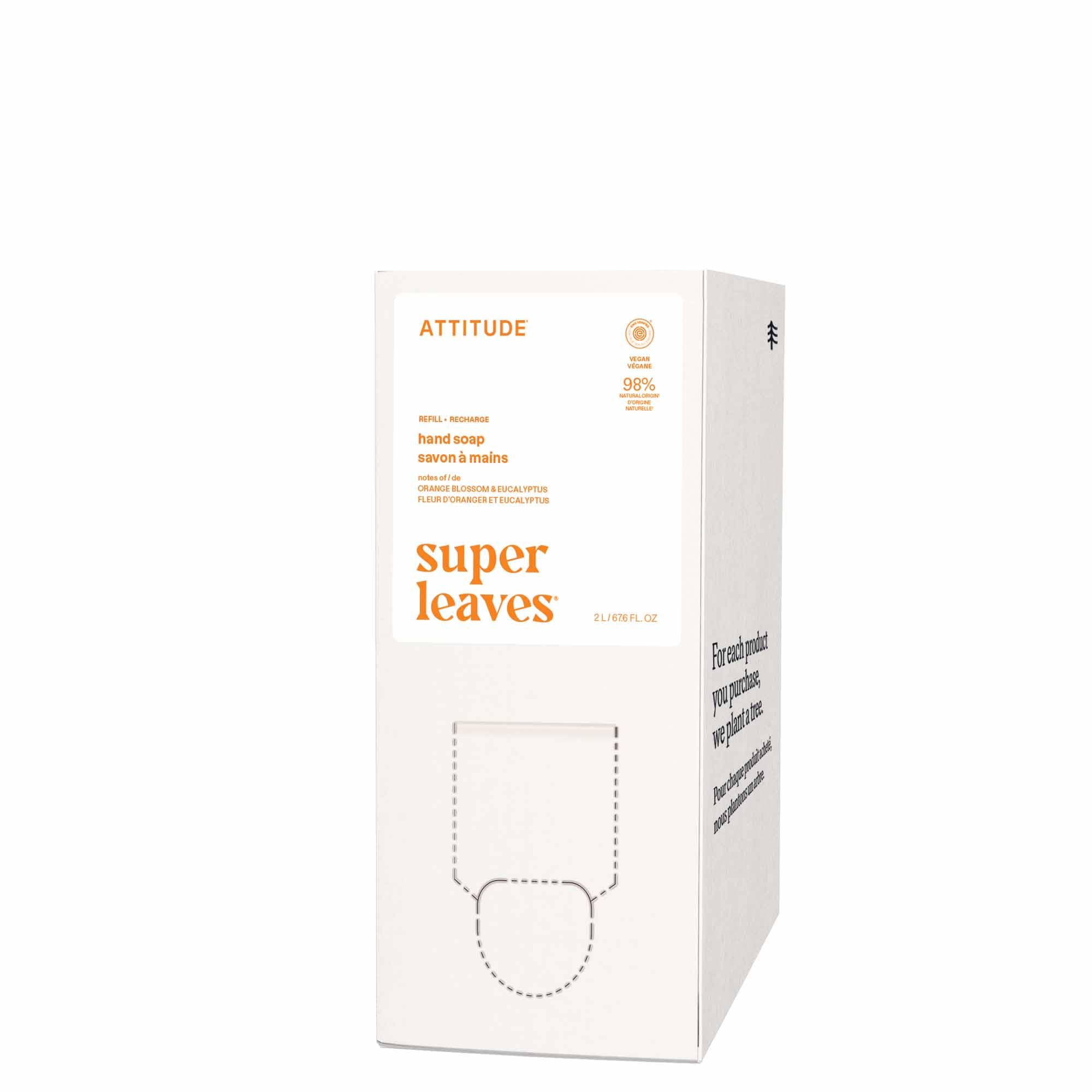 ATTITUDE Bulk2Go Super Leaves - Jabón de manos para rellenar, color naranja (1 x 2000 ml)