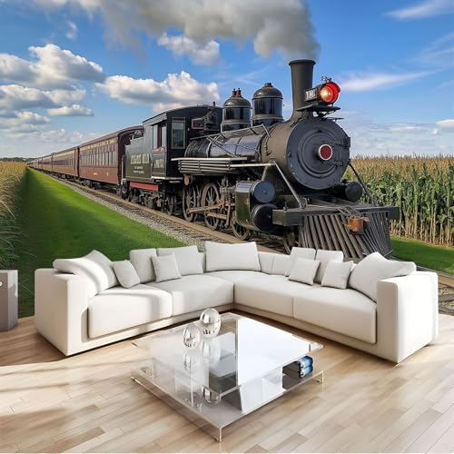 Rouleau de papier peint train d'époque 3D moderne minimaliste JEDTAKCT panoramique