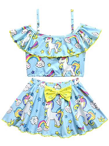 DJSJ- Traje de baño de Unicornio Traje de baño para niñas Trajes de Dos Piezas de Playa niños