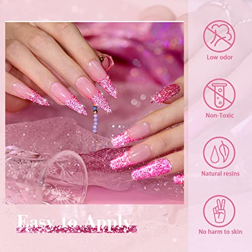 RARJSM Gel Liner Nail Art Reflective Glitter Flash Diamond Liner Gel Polish 12 Colors 5ml Sparkle Silver Hot Pink Black Pigment Painted Stripe Brush Gel Nail Polish UV LED Curing Require Nail Design - Image 7