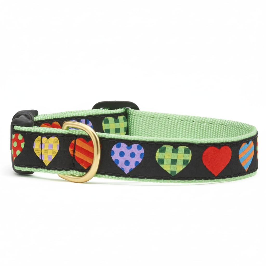 Up Country COH-C-M Colorful Hearts obroża dla psa, szerokość 1", M