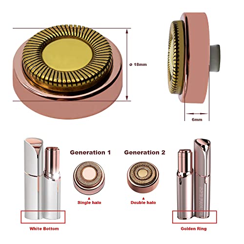 Replacement Heads For Finishing Touch Flawless Facial Hair Removal Shaver For Women, Rose Gold - Pack Of 2 #TOP2