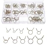 UKCOCO 120pcs Color Zinc Spring Hose Clamps Tubing Clamps Line Small Hose Clips Set for Water and Air Pipe Fittings Industrial Plumbing