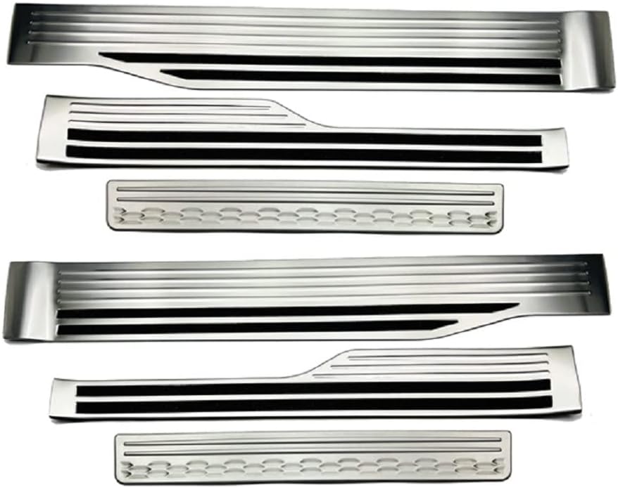 6PCS Door Side Sill Scuff Moulding Cover Trim Fits for Honda All New Stepwgn 2023 Stainless Steel (Silver)