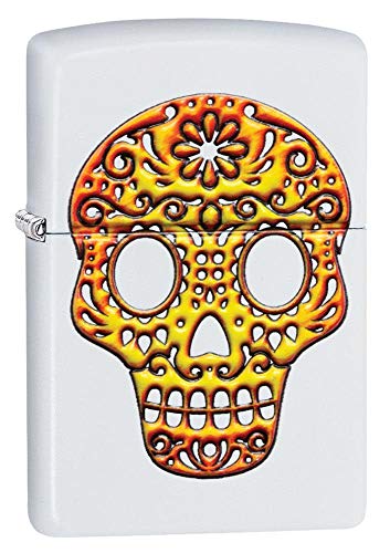 Encendedor de bolsillo Zippo Sugar Skull blanco